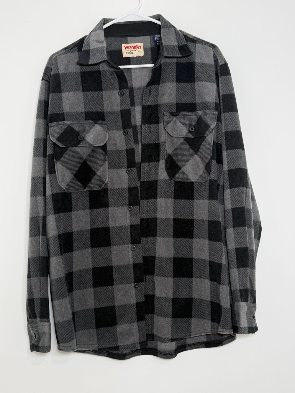 Wrangler Authentics Buffalo Plaid Fleece Shirt Jacket Shacket Men M